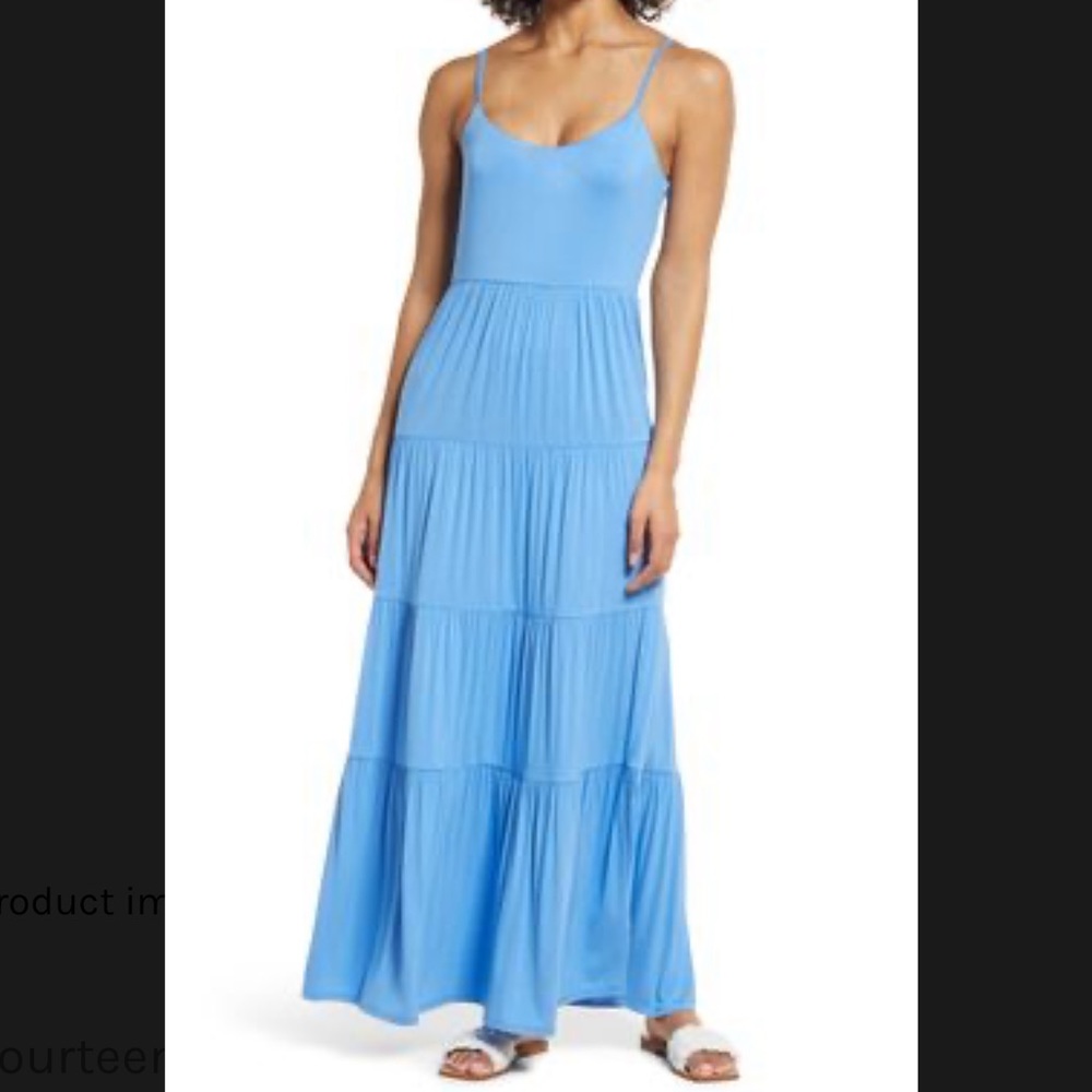 Fourteenth Place Minnie Tiered Dress in Sky Blue